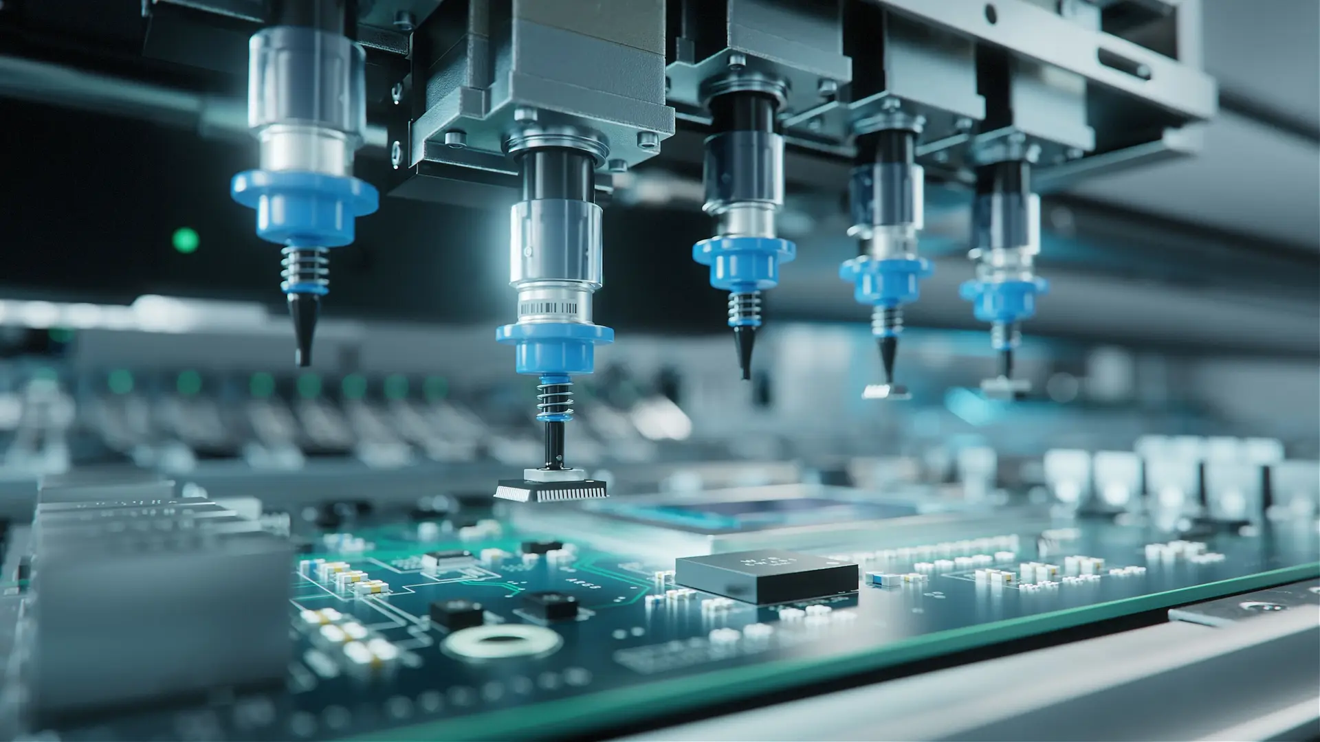 Factory machines at work